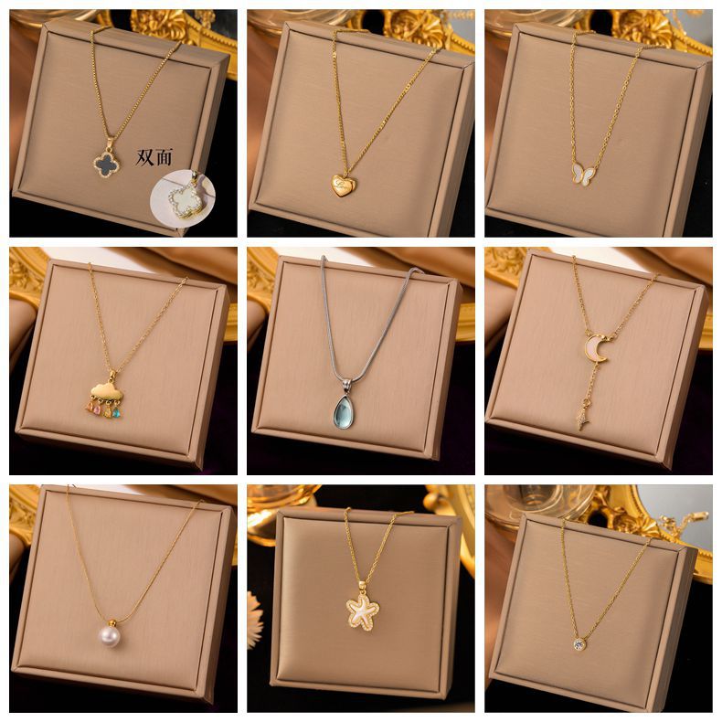 钛钢不掉色项链女百搭小众设计高级感轻奢锁骨链爱心吊坠饰品批发