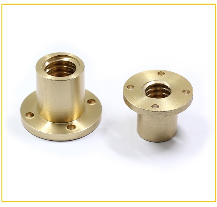 全铜圆法兰螺母 t梯形丝杆螺杆螺母tr12 14 16 20 24 28 30 36 40