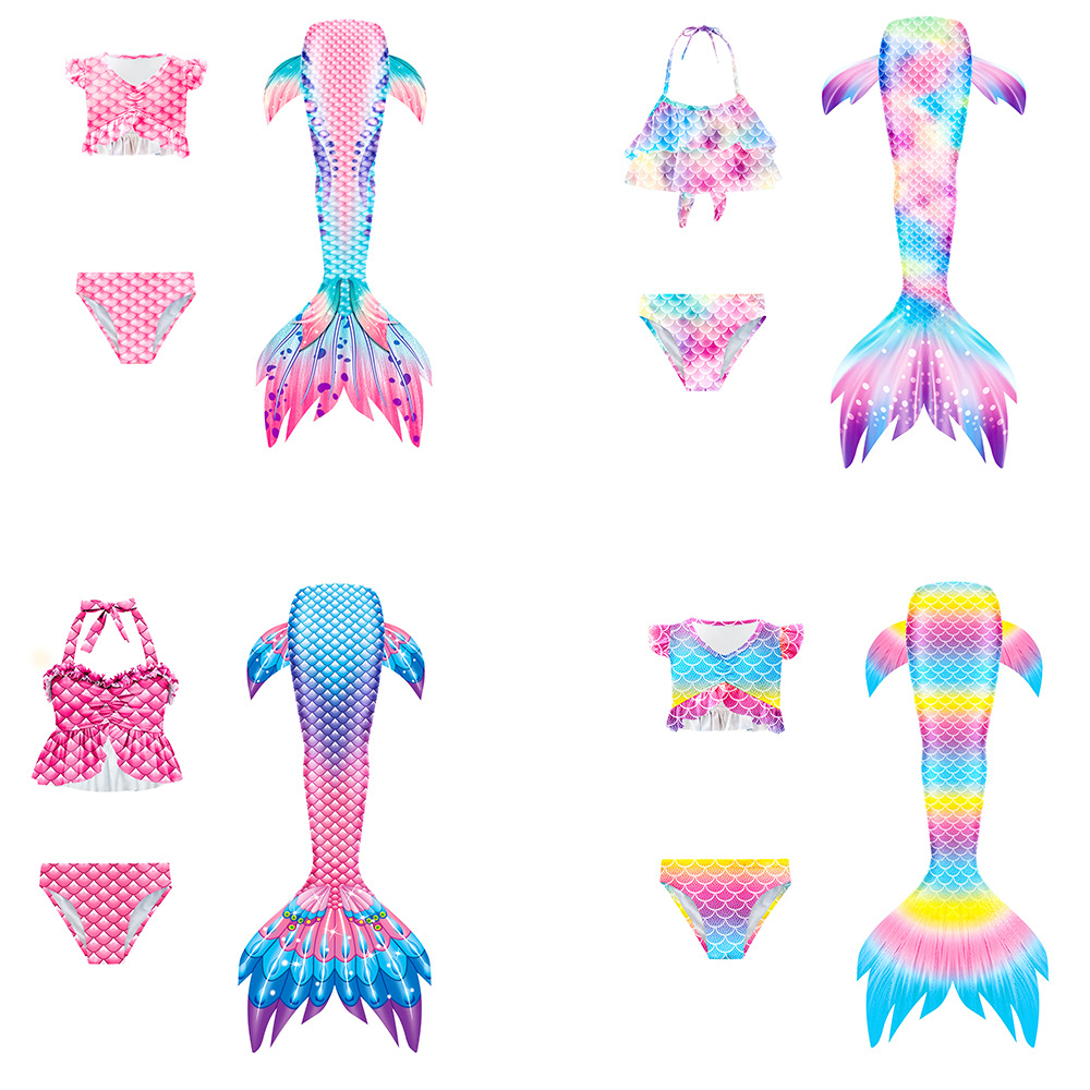 Kids Children Mermaid Tail Swimming Suit Mermaid Swimsuit Costume Swimming Suit Bikini