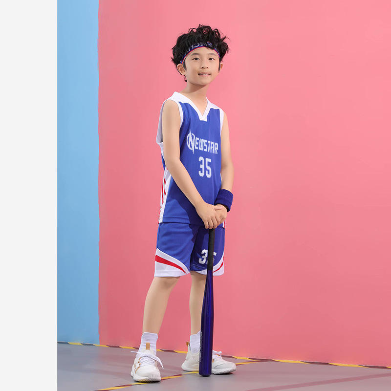 儿童篮球服中大童运动套装男孩学生队服男童夏季训练营球衣印字号