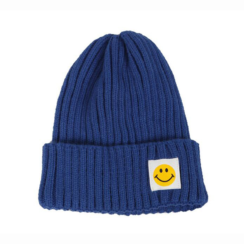 Korean Style Trendy Smiley Hat Men's and Women's Autumn and Winter Wild Knitted Wool Warm Hat Japanese Fashion Cute Student Beanie Hat