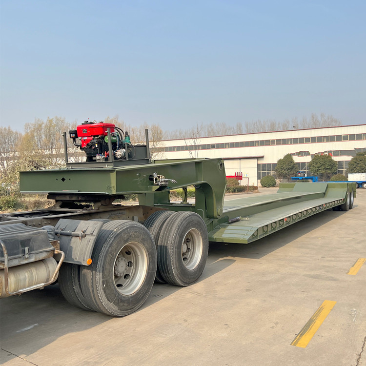 出口可拆卸鹅颈低平板半挂车  活额头半挂拖车 额头可拆卸拖车