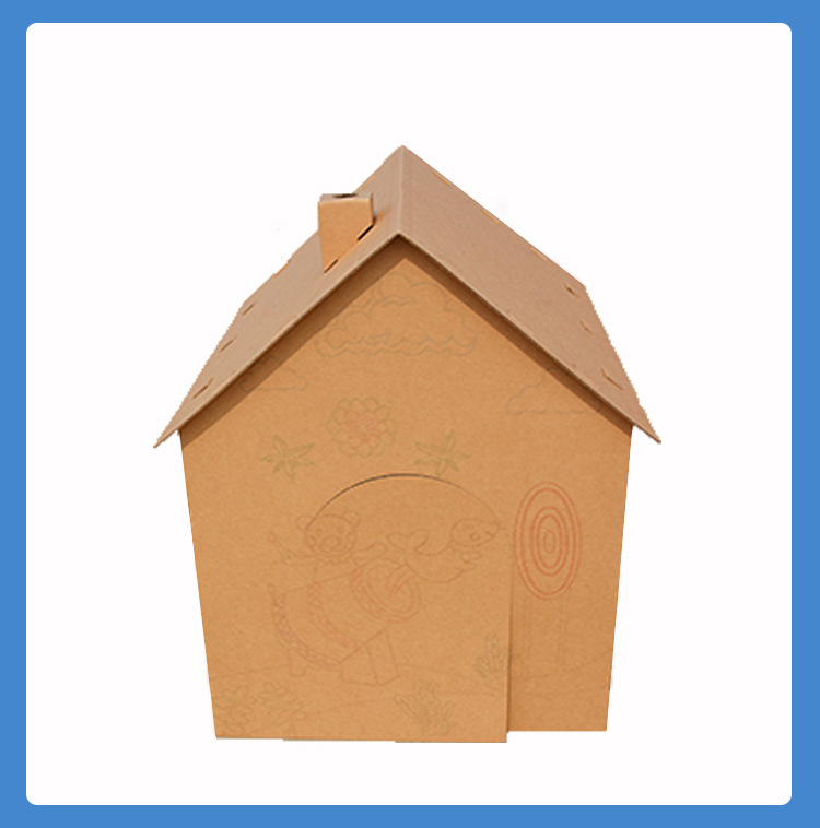 玩具屋儿童纸箱房子纸板城堡diy手工制作幼儿园纸盒纸壳帐篷宝宝3