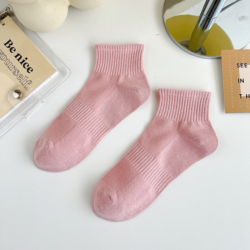 Women's Ankle Socks Summer 100% Cotton Socks Summer Women's Boneless Sports Socks Zhuji Mesh Breathable Pure Cotton Women's Socks