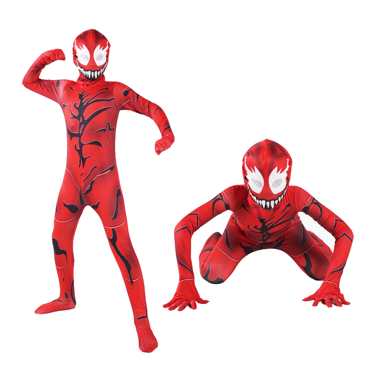 万圣节 cos 毒液2屠杀开始红色毒液紧身连体衣衣服英雄蜘蛛侠服装