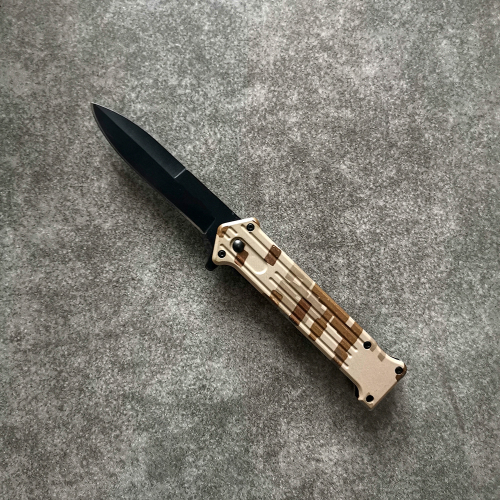 户外野营求生刀迷彩折叠刀不锈钢刀片战术刀野外露营刀尼泊尔刀