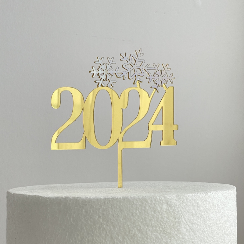 Copyright Ins Style 2024 Acrylic Cake Decoration Christmas New Year Party Cake Decoration Cake Insert