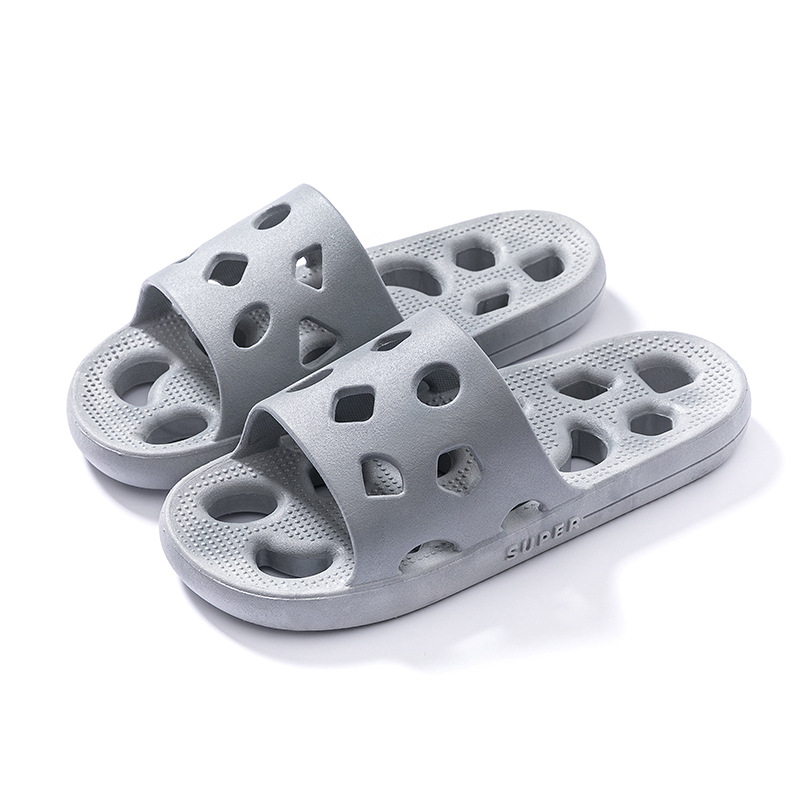 Bathroom Slippers Women's Men's Wholesale Shit Feeling Thick Bottom Bathroom Bath Quick-Drying Non-Slip Hotel Hollow Slippers Internet Celebrity