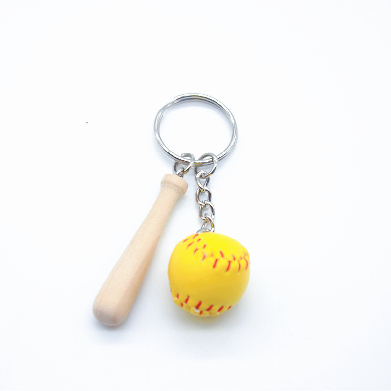 Baseball Bat Keychain Sports Souvenir Mini Baseball Softball Key Chain Craft Bag Pedants Hangings Factory