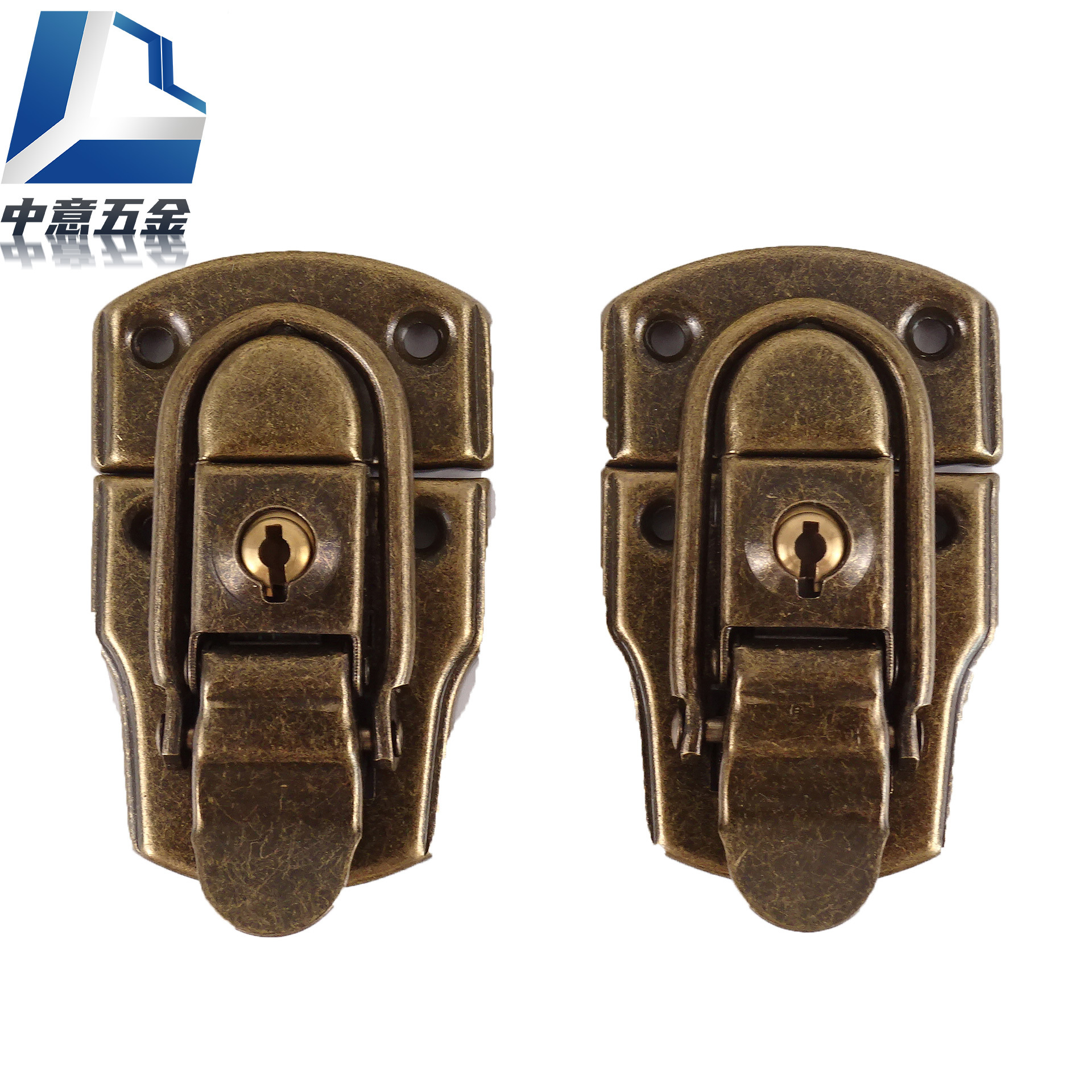 仿古工具箱锁扣铁皮箱扣搭扣锁扣木箱五金卡扣鸭嘴扣可挂锁青古铜