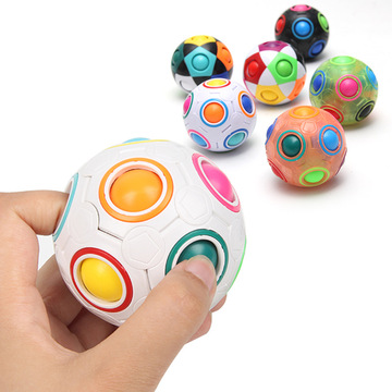 益智魔方彩虹球 智力12孔智力减压指尖魔力手指足球玩具创意礼物