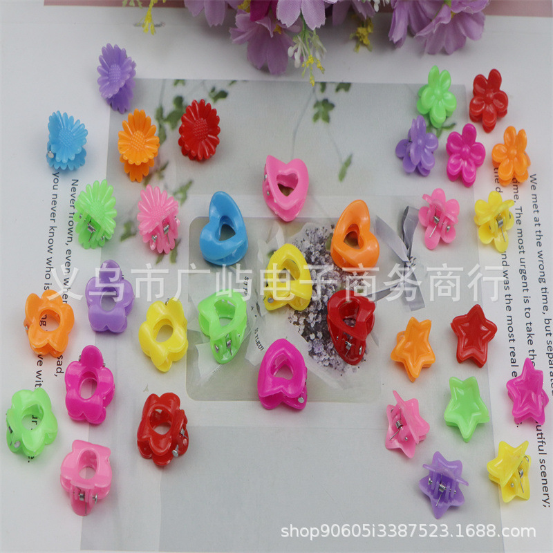 Best-Selling New Color Mini Small Hairclip Wholesale Children‘s Peach Heart Small Flower Cartoon Stars Small Hairclip Baby Hair