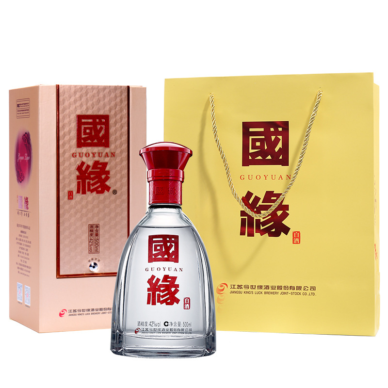 【官方正品】今世缘国缘单开 42度500ml单瓶盒装白酒中秋送礼