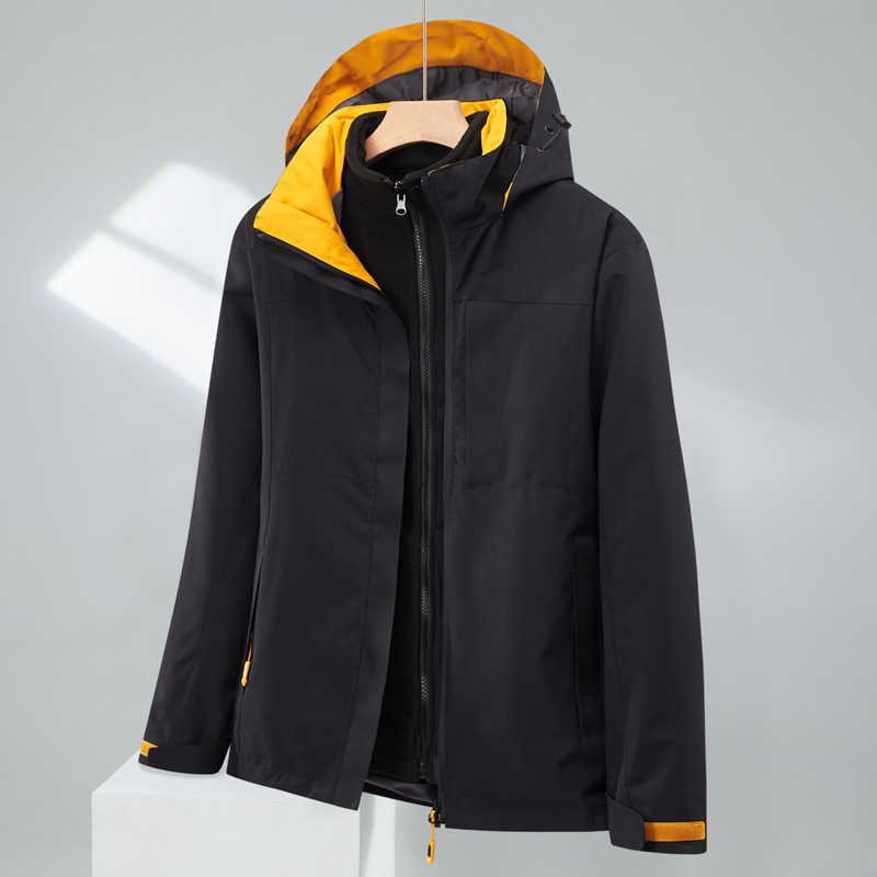 Shell Jacket Men's and Women's Two-Piece Three-in-One Windproof Waterproof Mountaineering Suit Fleece Sweater Coat New Outdoor Work Clothes