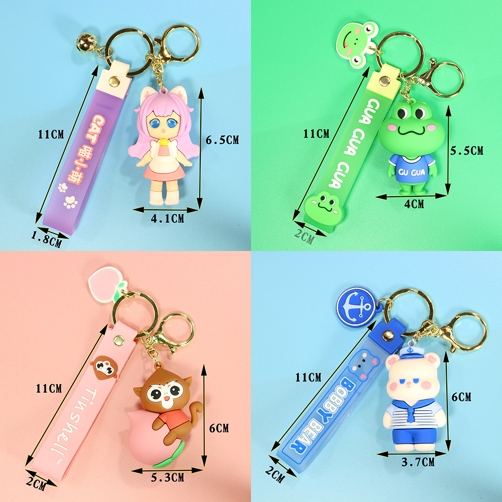 Cartoon Gift Key Chain Accessories Cute Doll Bag Doll Key Pendants Pvc Keychain Pendant