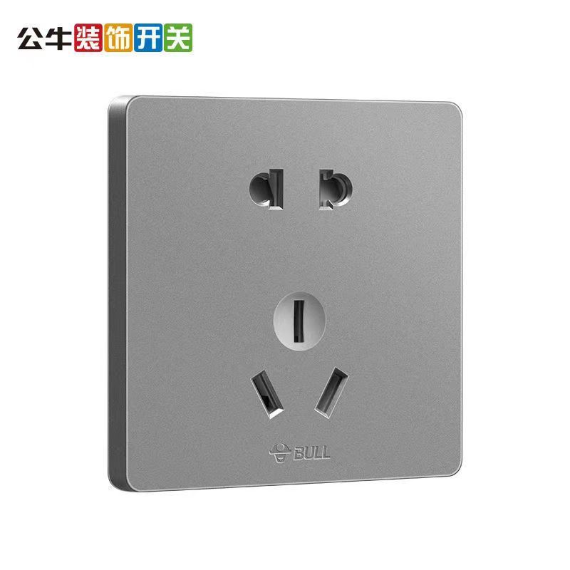 Bull Socket Panel 86-Type Concealed Wall Switch One-Open Five-Hole Usb16a Three-Plug Household Wholesale G12 Gray