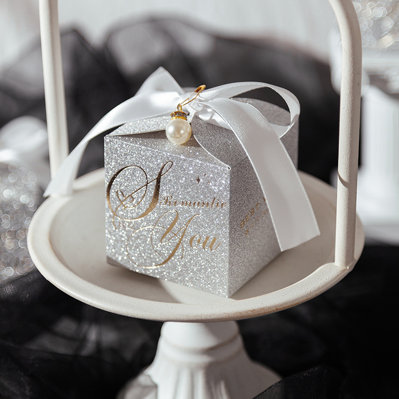 2022 Niche French Ins Champagne Gold Wedding Wedding Candies Box Gift Return Wedding Candy Box Packing Box