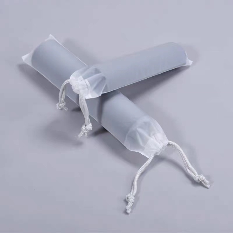 定制现货CPE磨砂束口袋 鼠标垫包装袋穿绳礼品袋拉绳半透明塑料袋