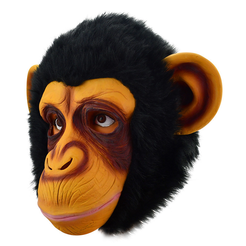 万圣节演出面具大耳金刚猩猩面具猴子舞会面具乳胶头套装扮道具