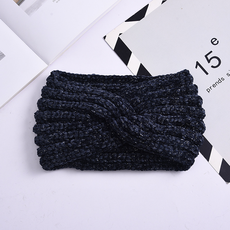 European and American Cross Knitted Hair Band Autumn and Winter Thermal Headgear Face Wash Headband Female Online Influencer Earmuffs Outer Wear Wholesale