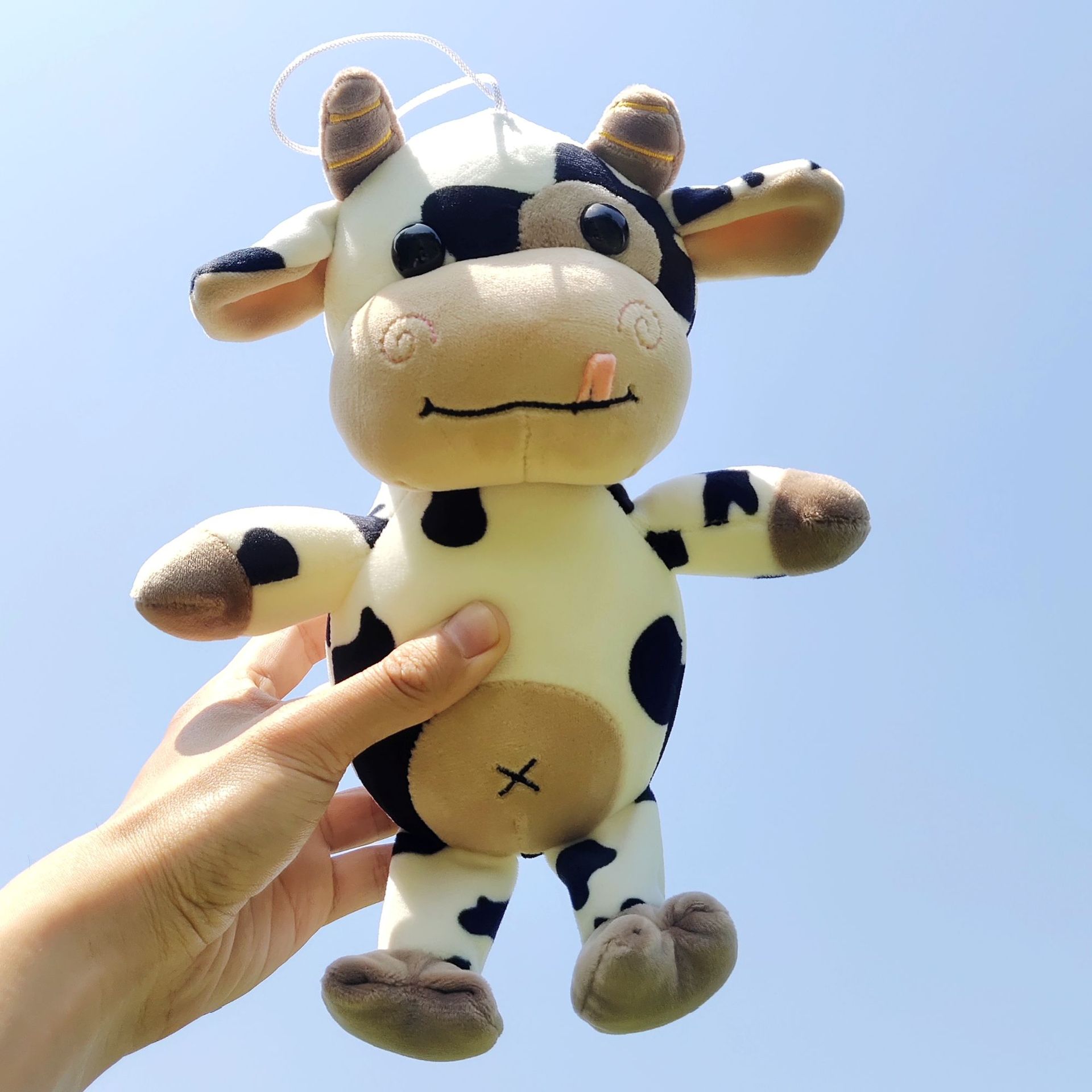牛年小公仔毛绒玩具跨境吊脚奶牛玩偶可爱娃娃小挂件毛绒玩具奶牛
