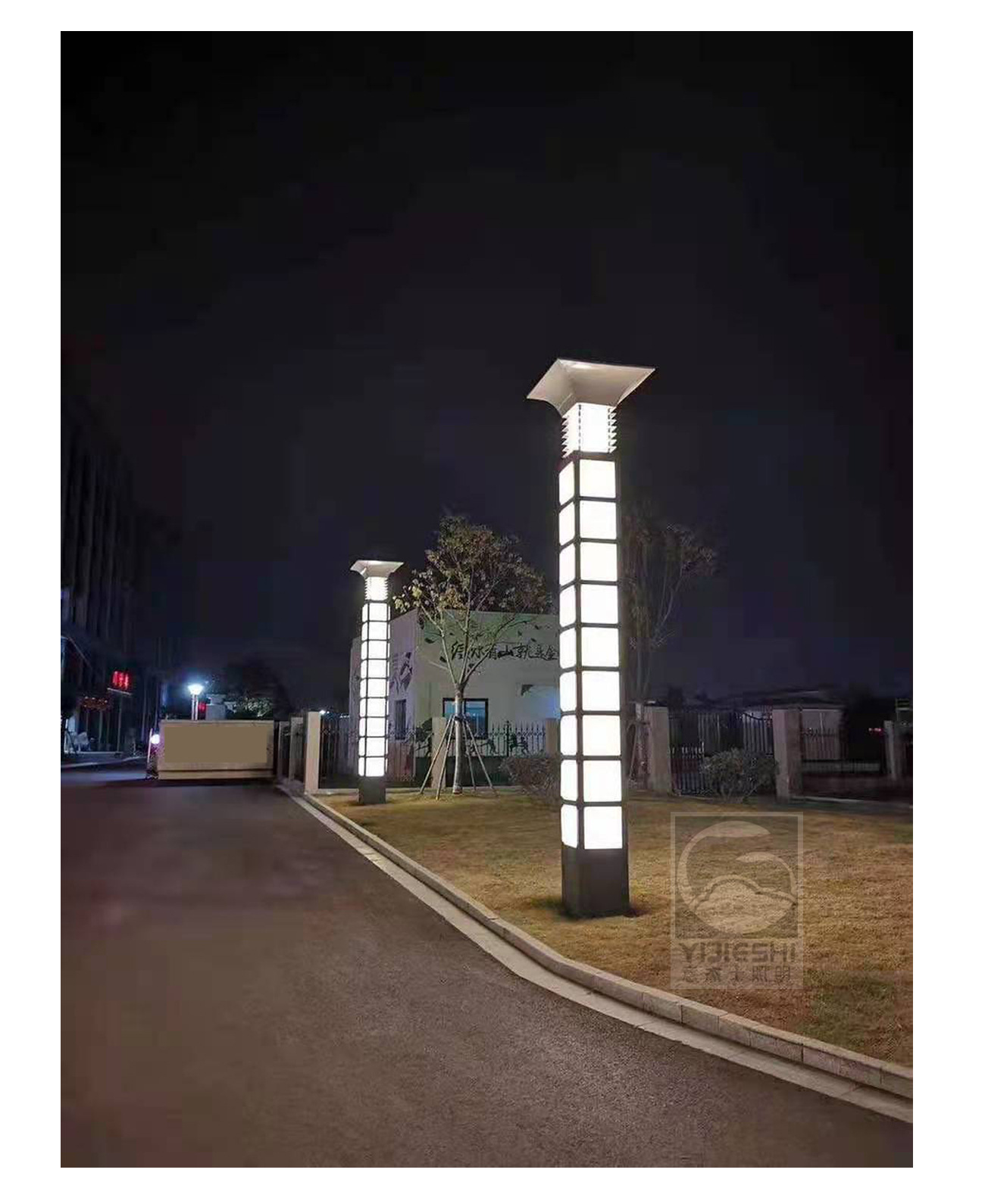 3米方形特色景观灯不锈钢铝制学校景区花园亮化工程景观灯柱批发