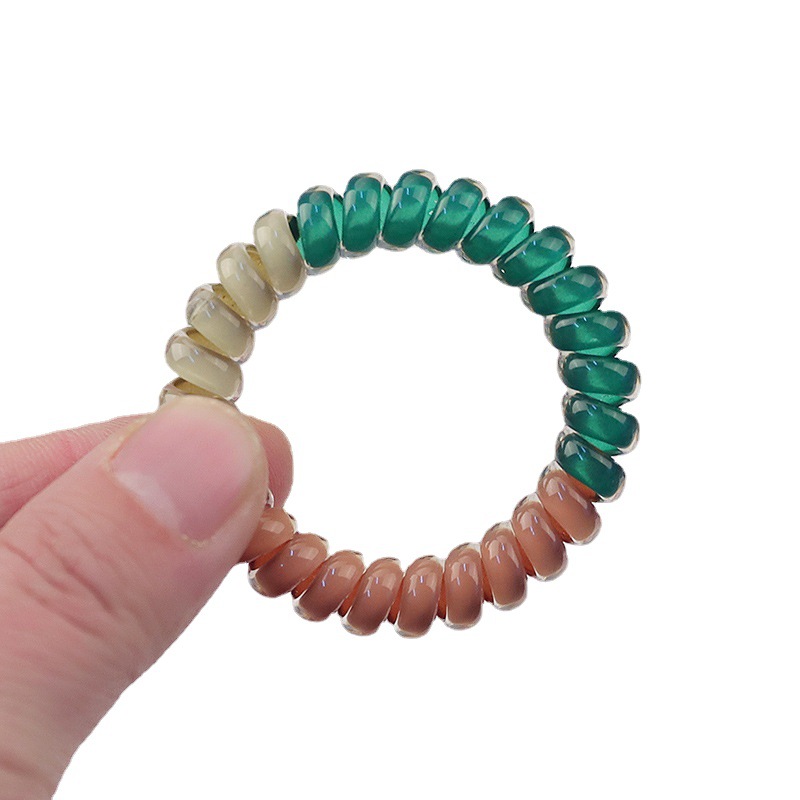 New Color Matching Jelly Screen Printing Phone Line Hair Ring Large Bracelet Phone Headband Face Washing Hair Accessories Tie Ponytail Hair String