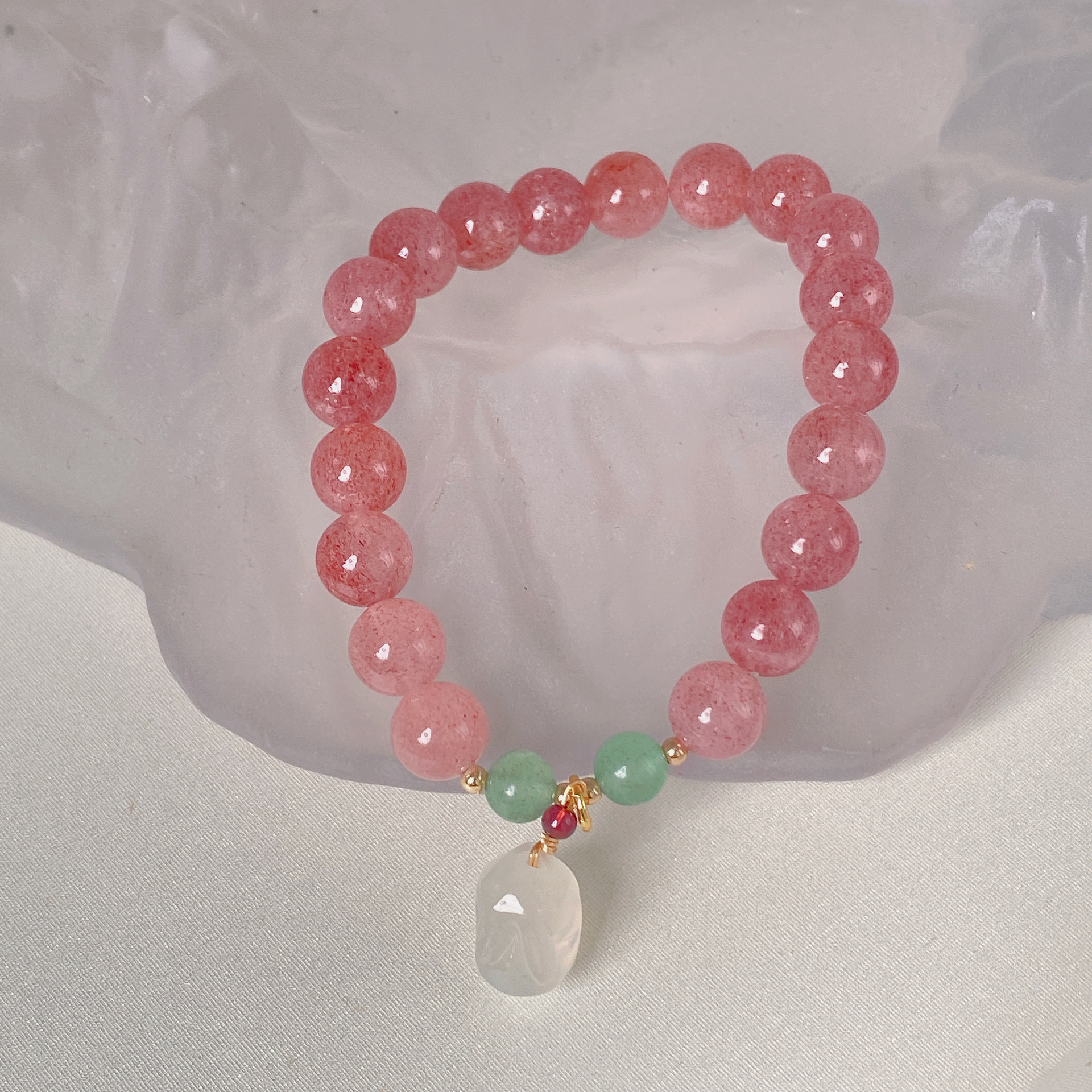 手链天然手串女红南玉风复古玛瑙玉髓和田单圈中国吊坠石小众水晶