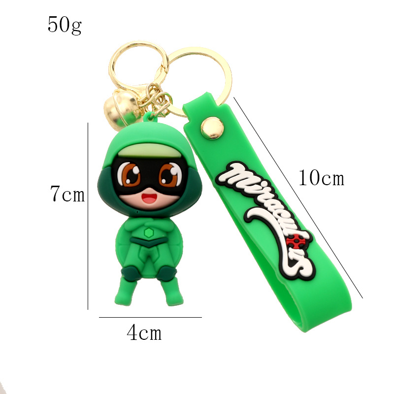 Cartoon Miracle Girl Black Cat Rolmike Phantom Doll Silica Gel Key Chain Pendant Bag Car Small Ornaments
