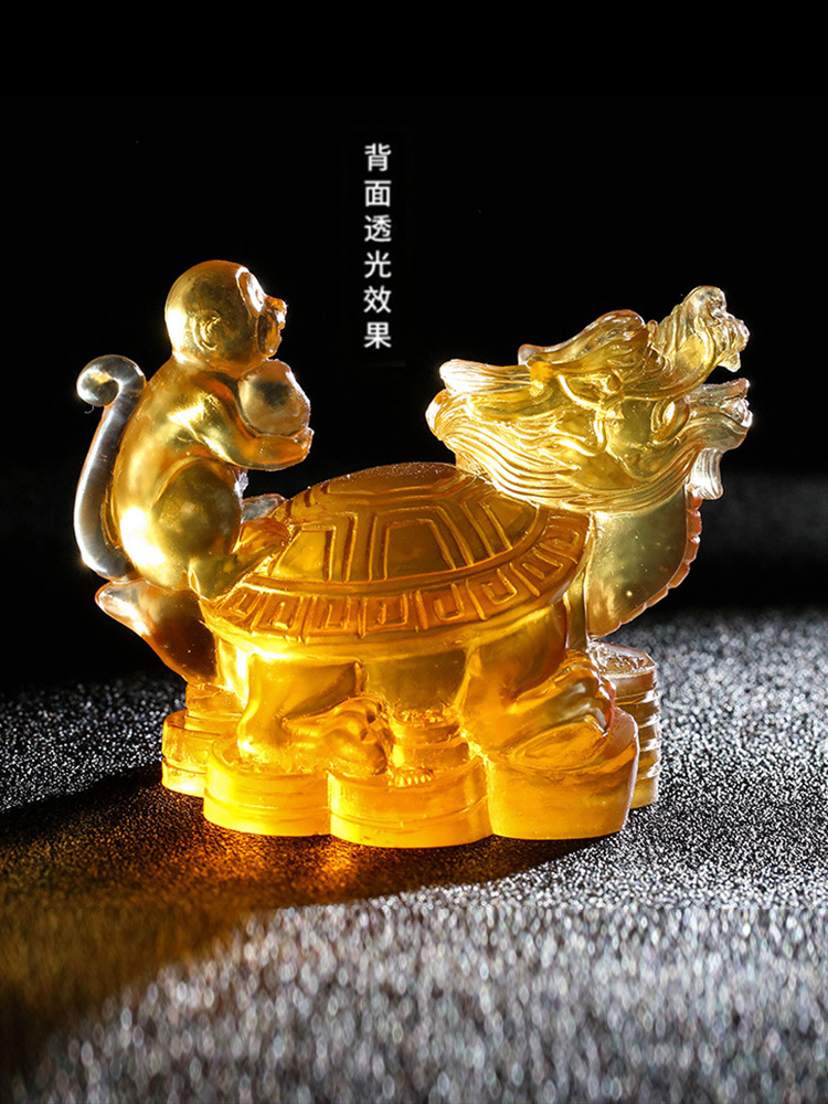 2021年属鼠猴龟保泰琉璃摆件生肖子鼠家居风水吉祥物开运摆设