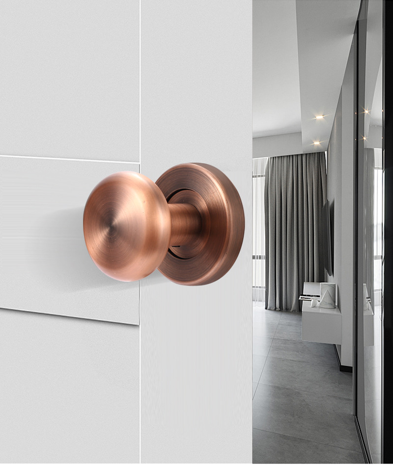 合金隐形门锁 暗装卧室门客厅背景墙拉手房间门无钥匙圆形单面锁