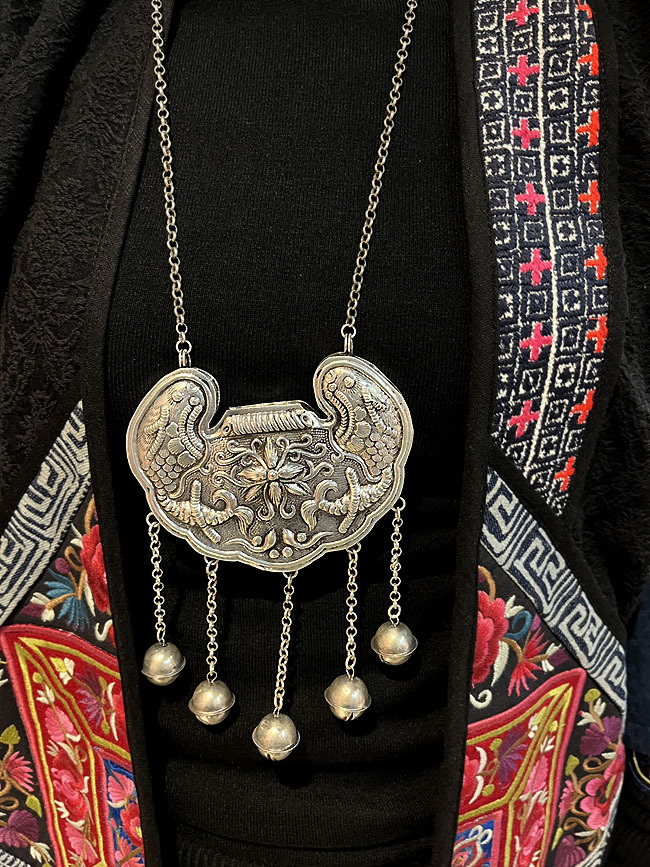 苗族银饰苗银项链老绣吊坠服装配饰少数民族配饰网红拍照