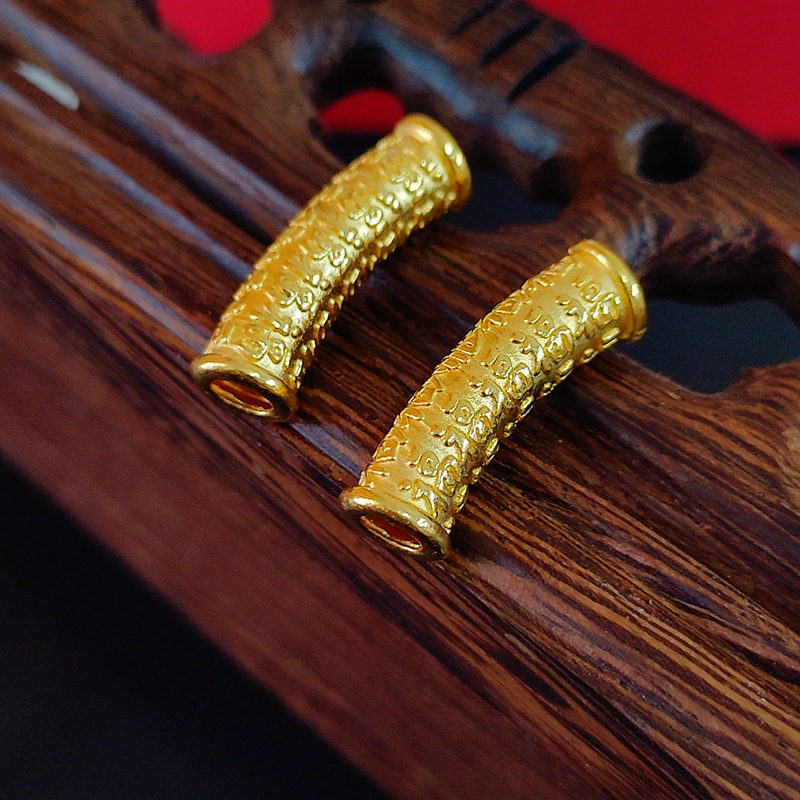 足金999百福弯管项链24k金项链配件弯管手编绳3d硬金男女款送情侣