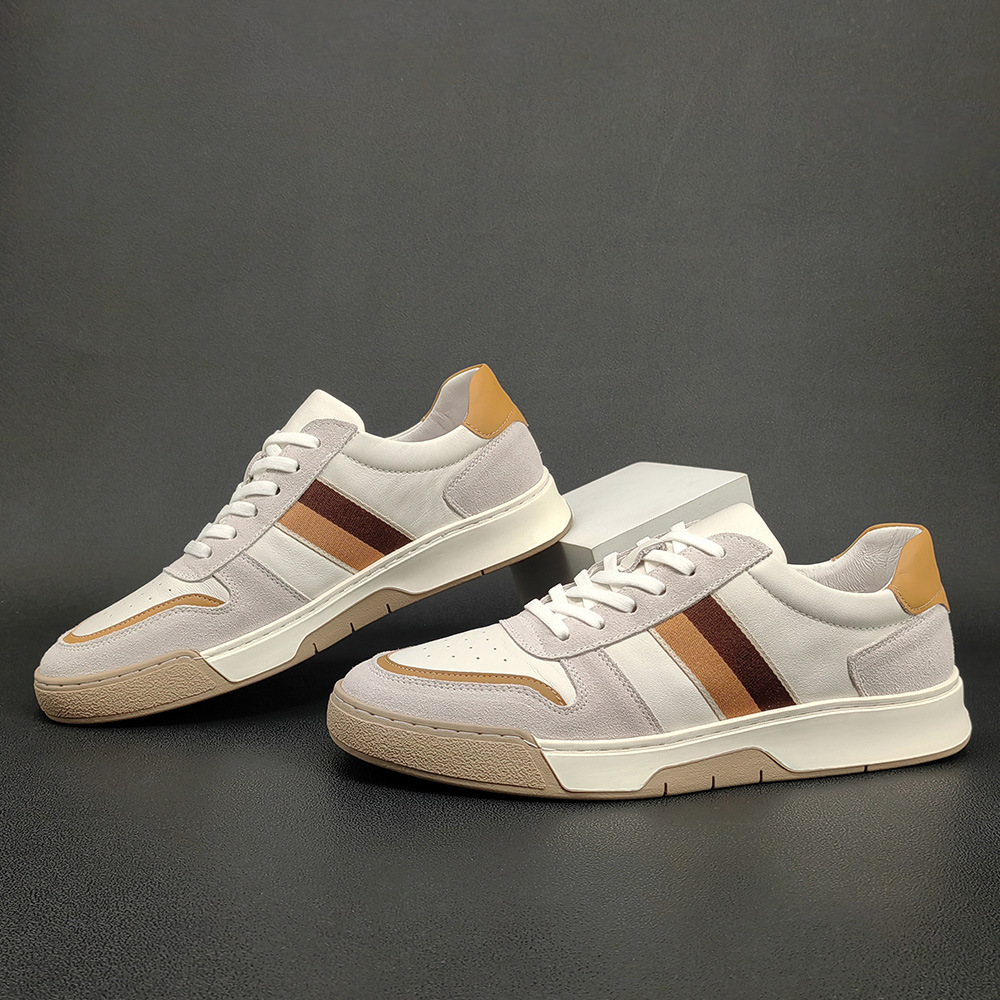 秋季新款男士真皮板鞋男款潮鞋欧洲站小众轻奢高端男生百搭休闲鞋