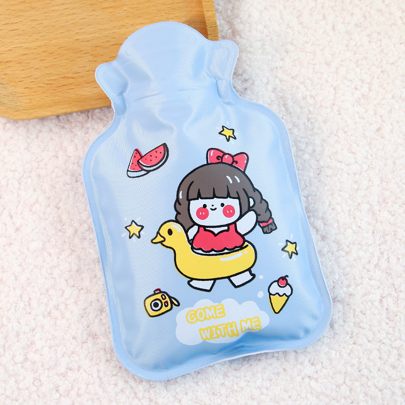 Winter Thickened Cartoon Hot Water Injection Bag Cute Girl Heart Hand Warmer Student Portable Irrigation Hand Warmer