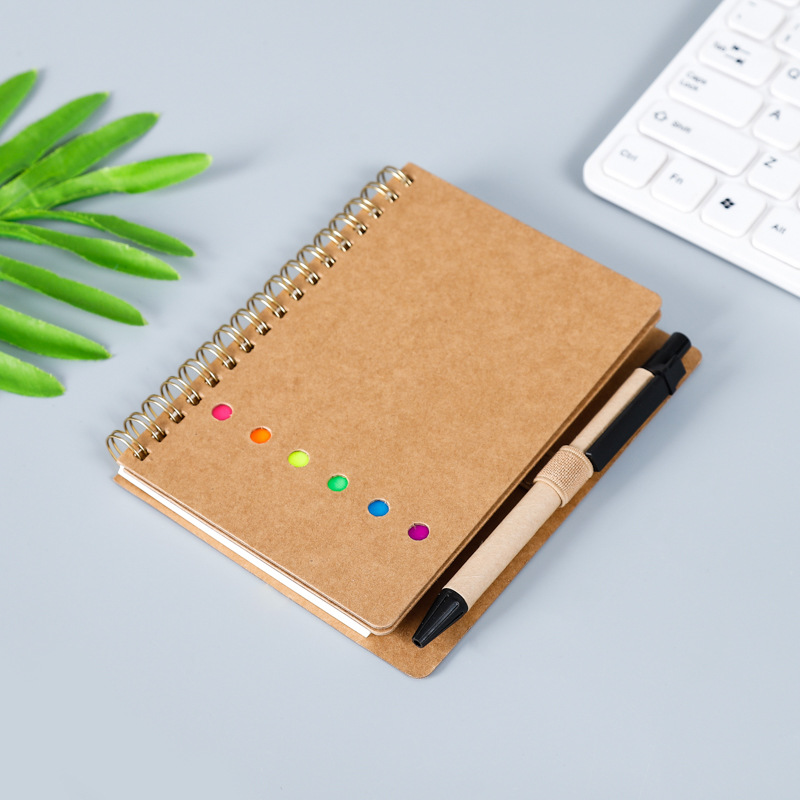 Business Small Coil Notebook Office Stationery Book Kraft Notebook Ins Style Student Notepad Wholesale Printed Logo