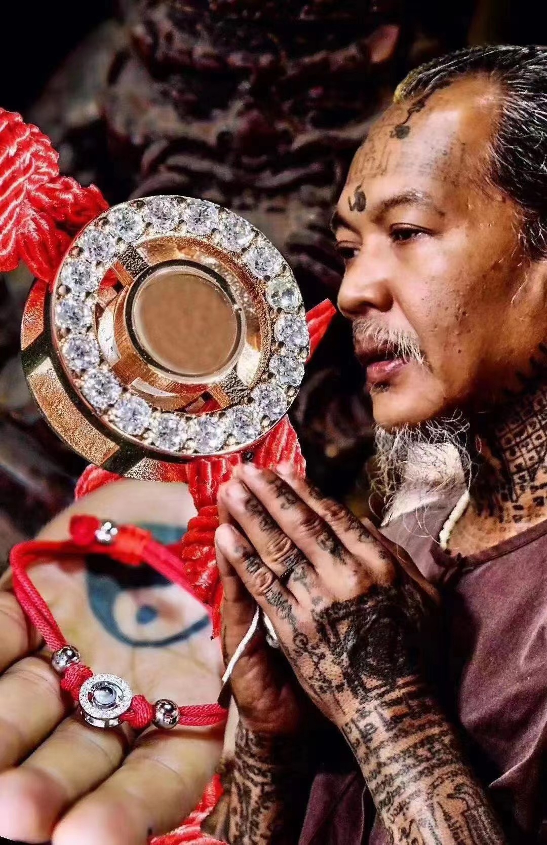 泰国佛牌真品 阿赞佑拉胡手绳 拉祜 转运 手链