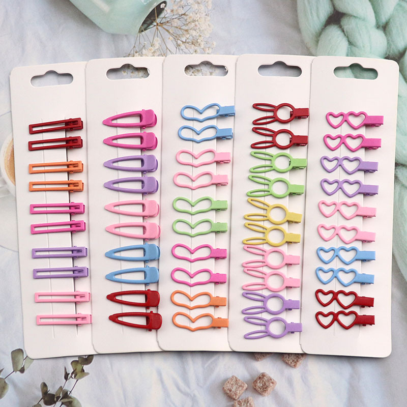 Korean Style Minimalist Candy Color Duckbill Clip Paint Metal Side Clip Small Size Mini Bang Bar Shaped Hair Clip Suit