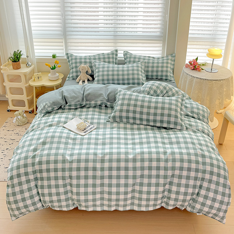 新款小清新长绒棉四件套加厚母婴级床上用品学生宿舍磨毛三件套批