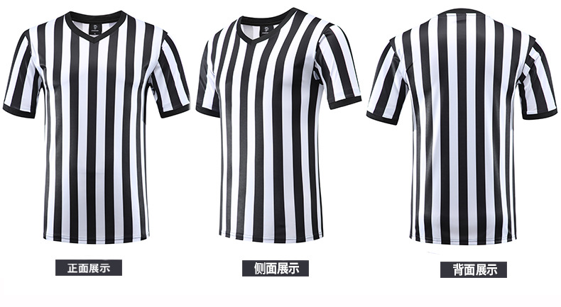 足球光板裁判服套装足球服裁判外套足球裁判装备黑白条纹裁判服男