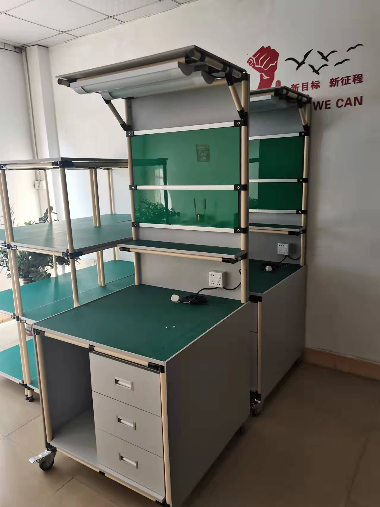 防静电精益管工作台移动组装流水打包工作桌产品测试台可按需制作