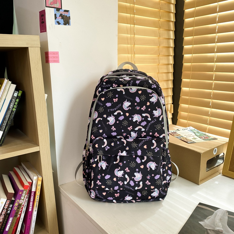 School Season 2022 New Backpack Middle School Student Elementary School Girl Lightweight and Large Capacity Fashion Printed Backpack