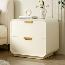 全实木床头柜现代简约卧室奶油风小型床边收纳柜子免安装2023新款