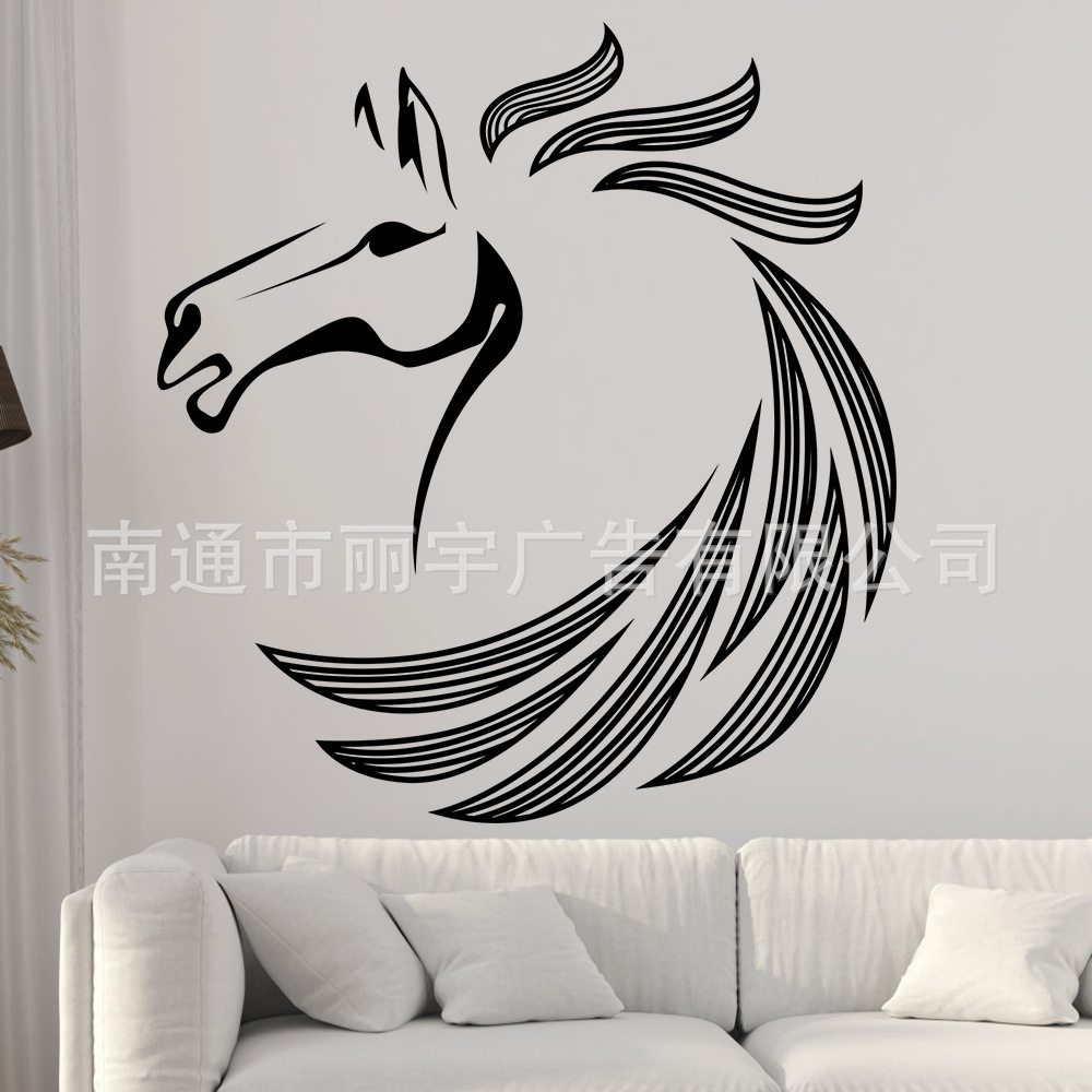 动物马儿 图案 自粘可移除pvc墙贴 车贴 门贴 贴纸马桶贴装饰卧室