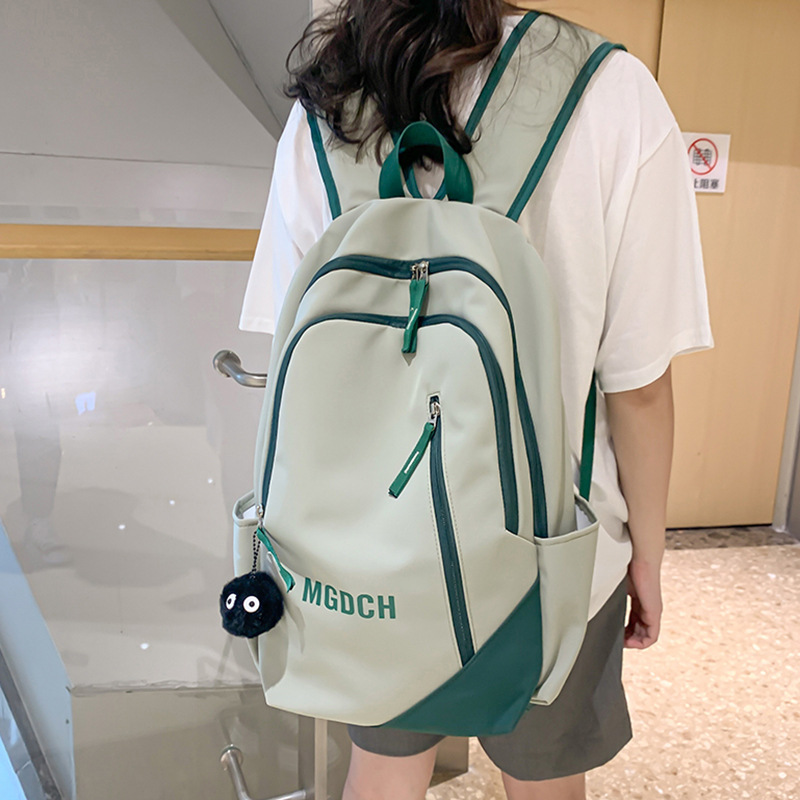 Schoolbag Female Junior High School Student Simple All-Matching College Students' Backpack Ins Trendy Large Capacity High School Student Backpack Summer