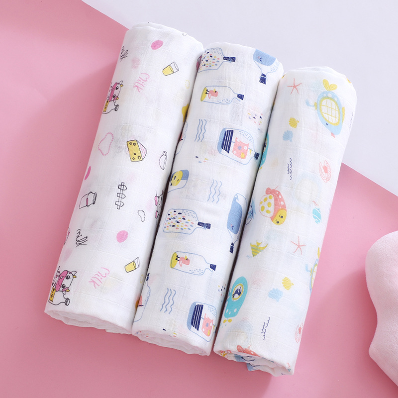 Spot Gauze Scarf Baby Wrapping Blanket Cotton Blanket Double Muslin Newborn Swaddling Towel Summer Blanket