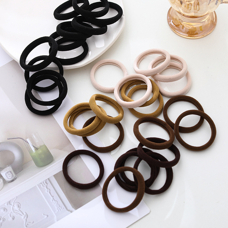 Korean Style 20 Canned High Elastic Hair Bands Hair Bands Tiktok Towel Hair Bands Hair Friendly String