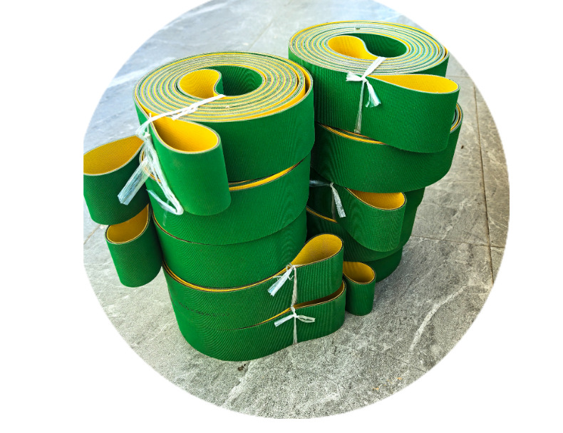 Rubber High-Speed Flat Belt Woodworking Planer Transmission Belt Yellow-Green Ring Nylon Industrial Belt Base Belt