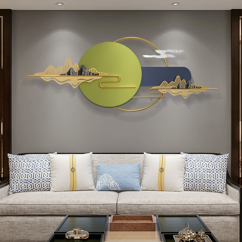 新中式铁艺壁饰客厅墙上壁挂电视沙发背景墙挂饰轻奢墙面装饰挂件