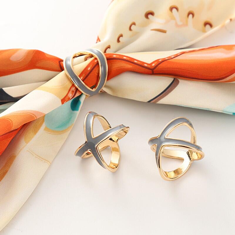 丝巾扣三环简约配饰 百搭围巾扣 气质日韩方巾扣 优雅披肩扣 实用